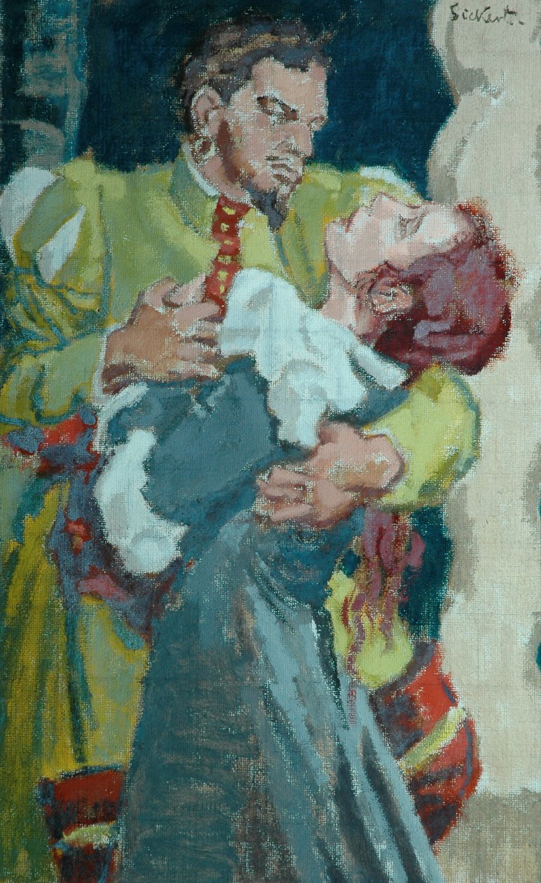 Leslie Banks jako Petruchio i Edith Evans jako Katherine w „Poskromieniu złośnicy”, ok. 1937 (olej na grubym płótnie) autorstwa Walter Richard Sickert