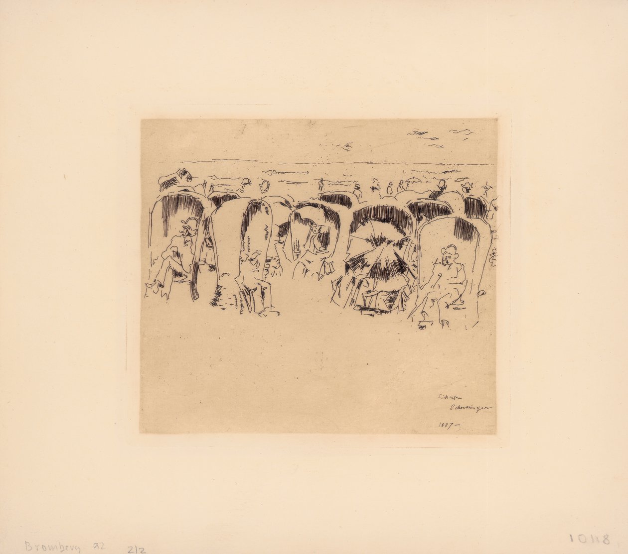 Scheveningen, Windstoelen na plaży, 1887 autorstwa Walter Richard Sickert
