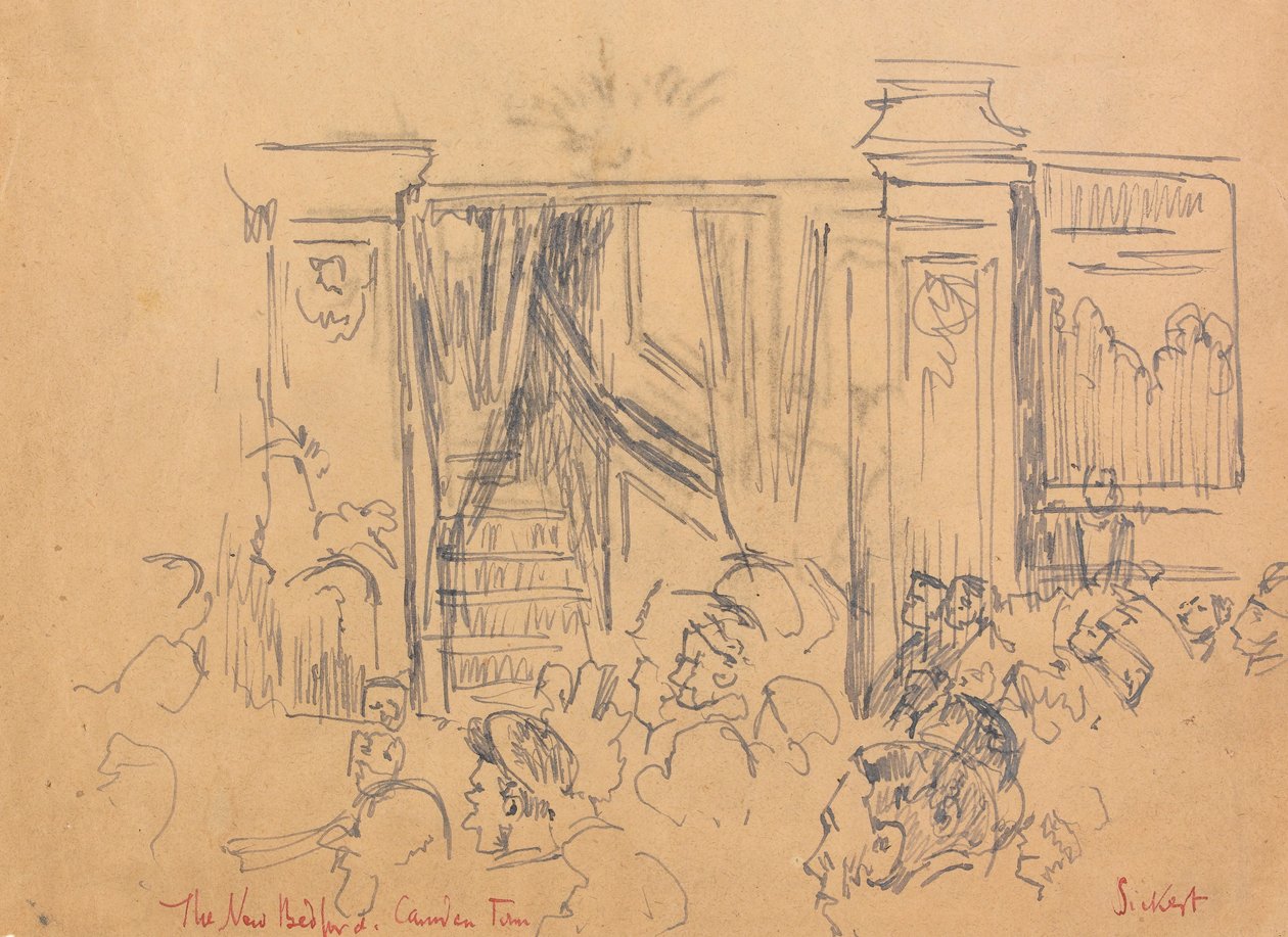 The New Bedford, Camden Town (węgiel drzewny, pióro i tusz na papierze) autorstwa Walter Richard Sickert