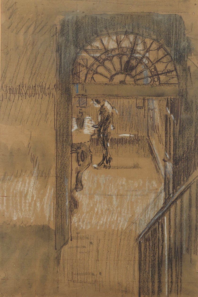 Whistlers Studio (czarno-biała kreda, długopis, tusz i pranie na papierze) autorstwa Walter Richard Sickert