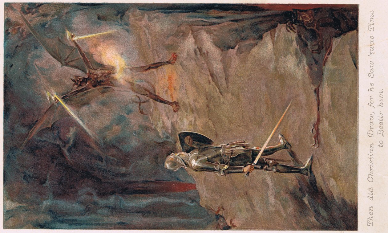 Ilustracja z „Wędrówki pielgrzyma” Johna Bunyana, ok. 1910 r. autorstwa Walter Stanley Paget