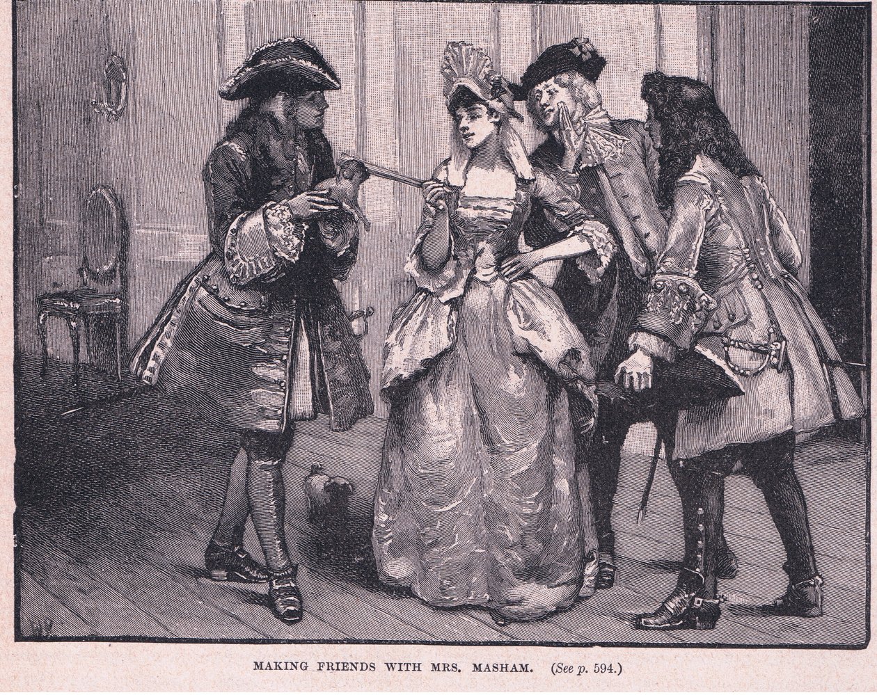 Zaprzyjaźnianie się z panią Marsham AD 1710 autorstwa Walter Stanley Paget