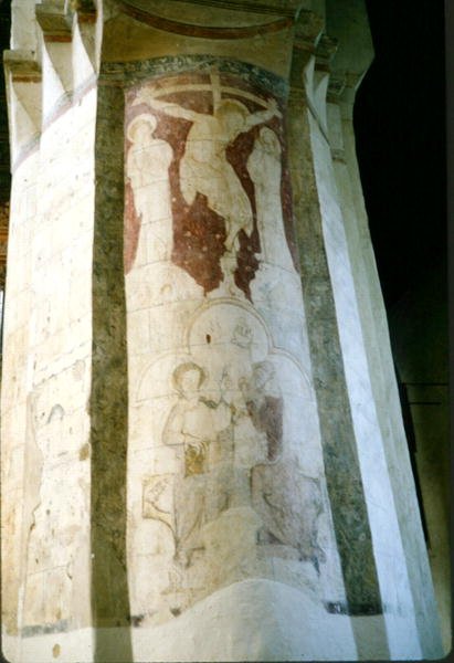 Ukrzyżowanie, z pomostu nawy głównej, ok. 1220 r. (malowidło ścienne) autorstwa Walter of Colchester Walter of Colchester