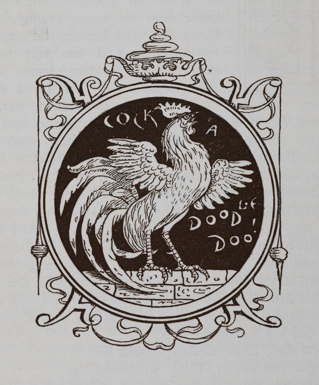 Pianie koguta. autorstwa Walter Crane