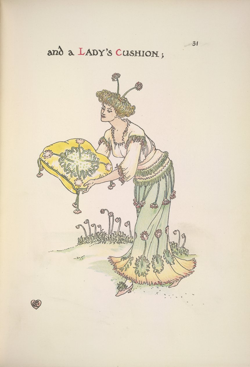 Pani trzymająca poduszkę autorstwa Walter Crane
