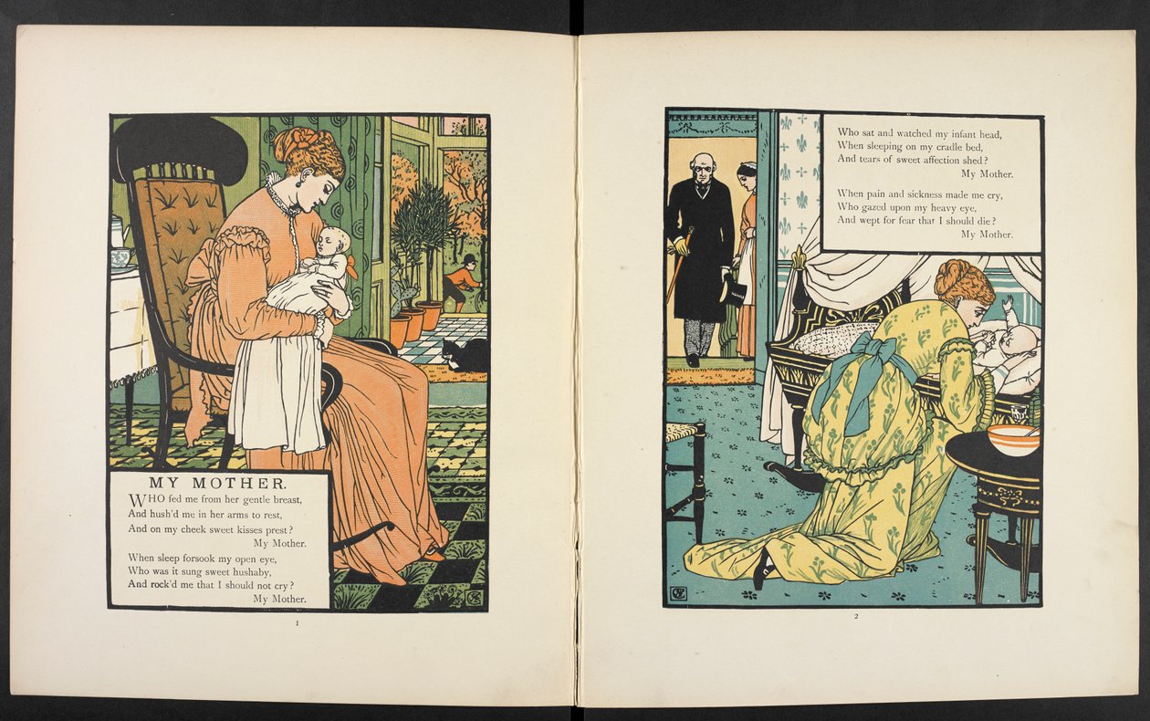 Matka z dzieckiem. Ilustracja do opowiadania „Matka”. autorstwa Walter Crane