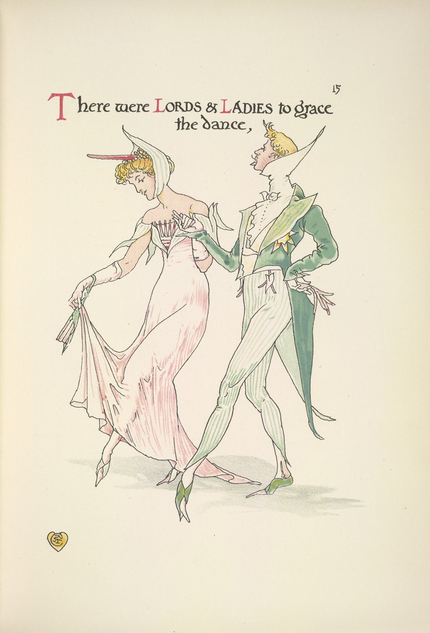 Młody mężczyzna i kobieta przygotowujący się do tańca autorstwa Walter Crane