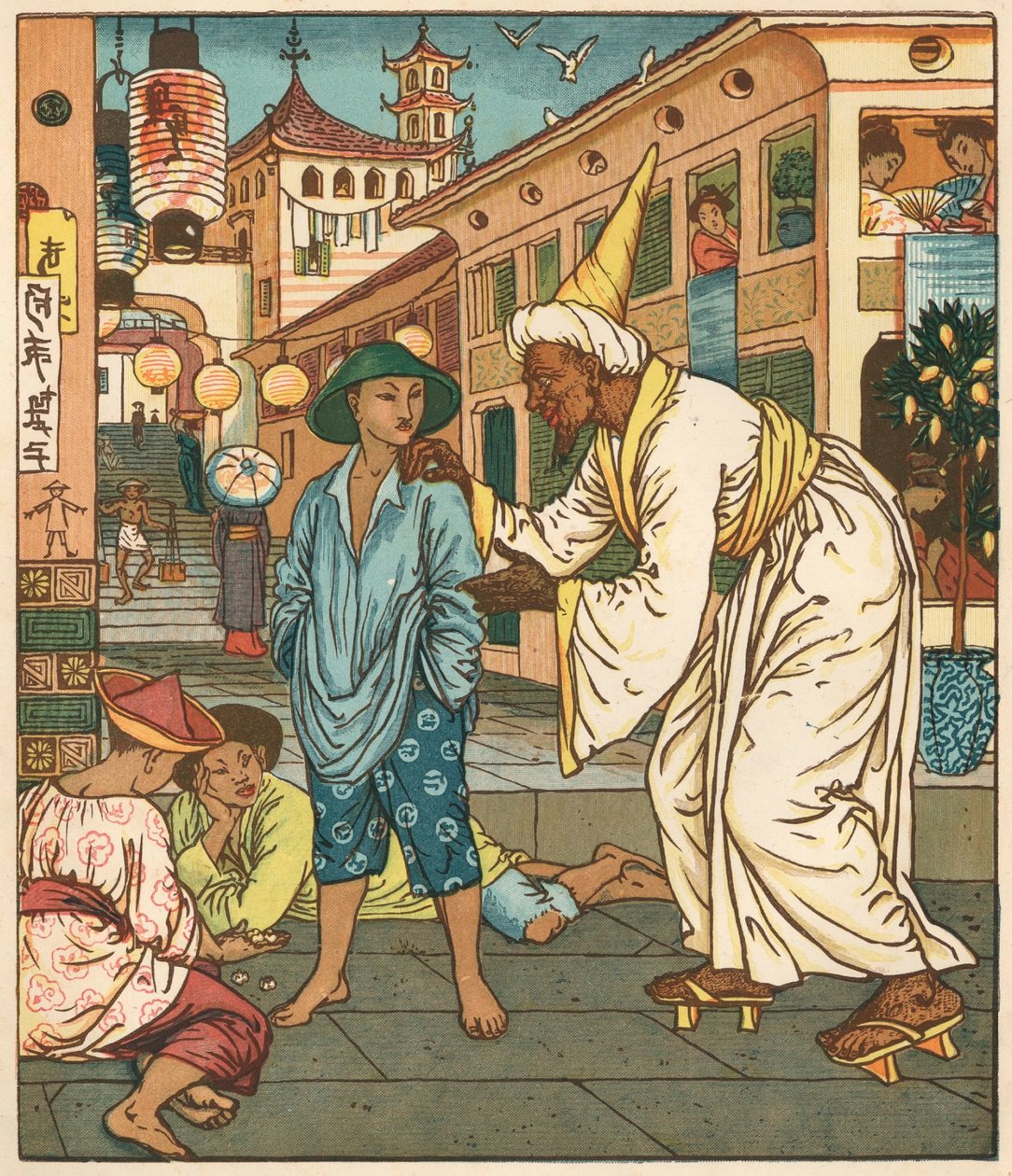 Obrazkowa książka Aladyna, Arabian Nights, 1878 (ilustracja) autorstwa Walter Crane