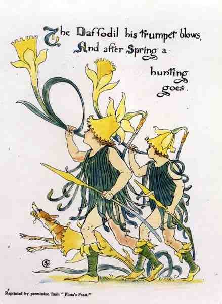 Uderzenia w trąbkę żonkila, z Święta Flory autorstwa Walter Crane