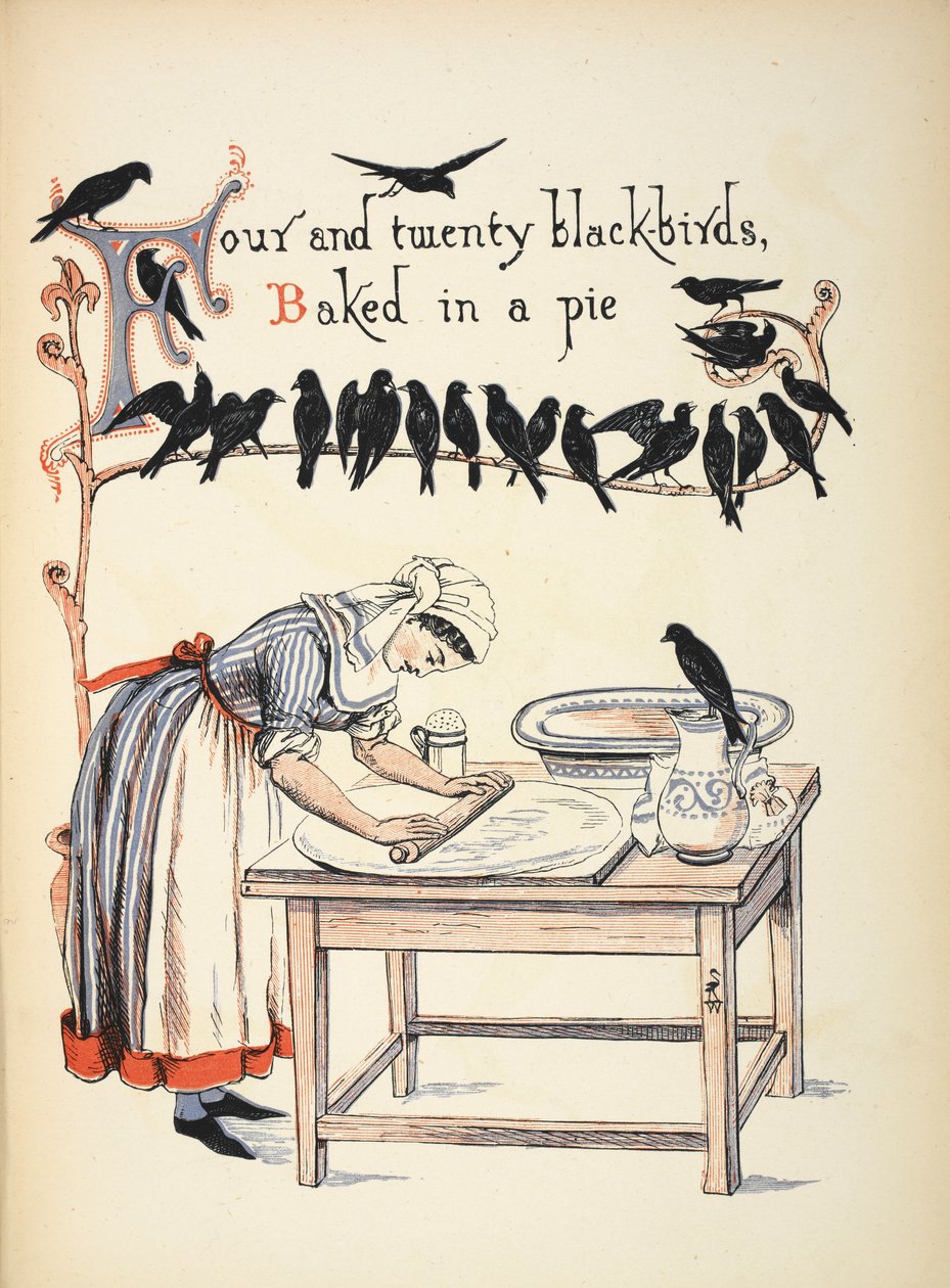 Cztery i dwadzieścia kosów pieczonych w cieście. autorstwa Walter Crane