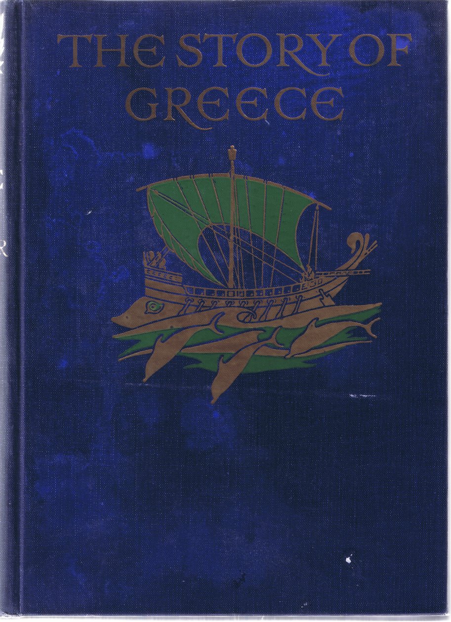 Projekt płyty czołowej, ilustracja z The Story of Greece, lata 30. XX wieku autorstwa Walter Crane