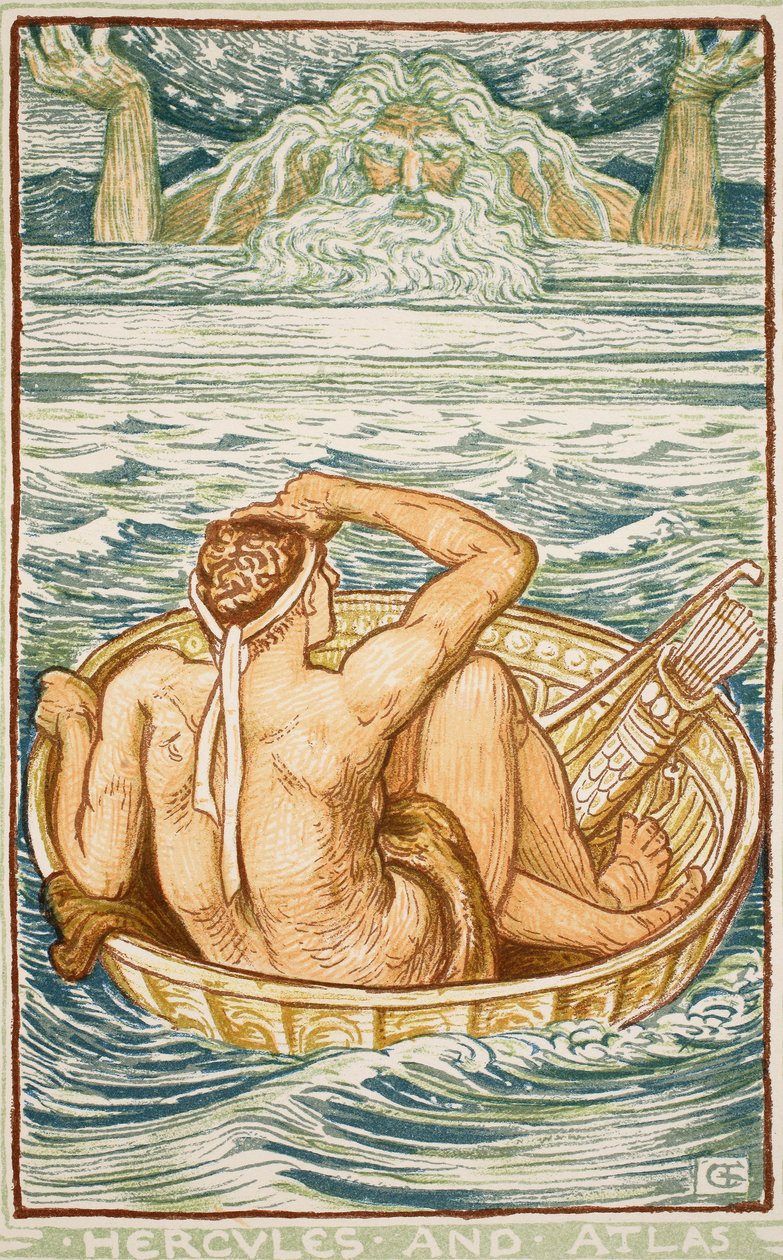 Herkules i Atlas, ilustracja z „Cudownej książki dla dziewcząt i chłopców” Nathaniela Hawthorne