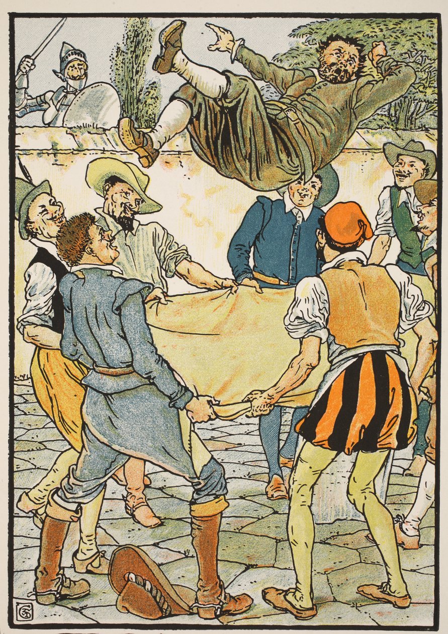 How Sancho Paid the Reckoning, ilustracja z „Don Kichota z Manchy” powtórzona przez sędziego Parry