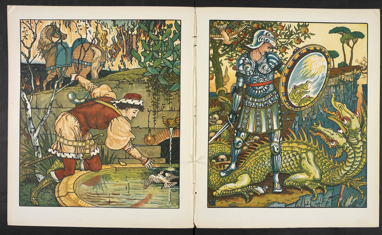 Ilustracja do opowiadania, Księżniczka Belle étoile. autorstwa Walter Crane