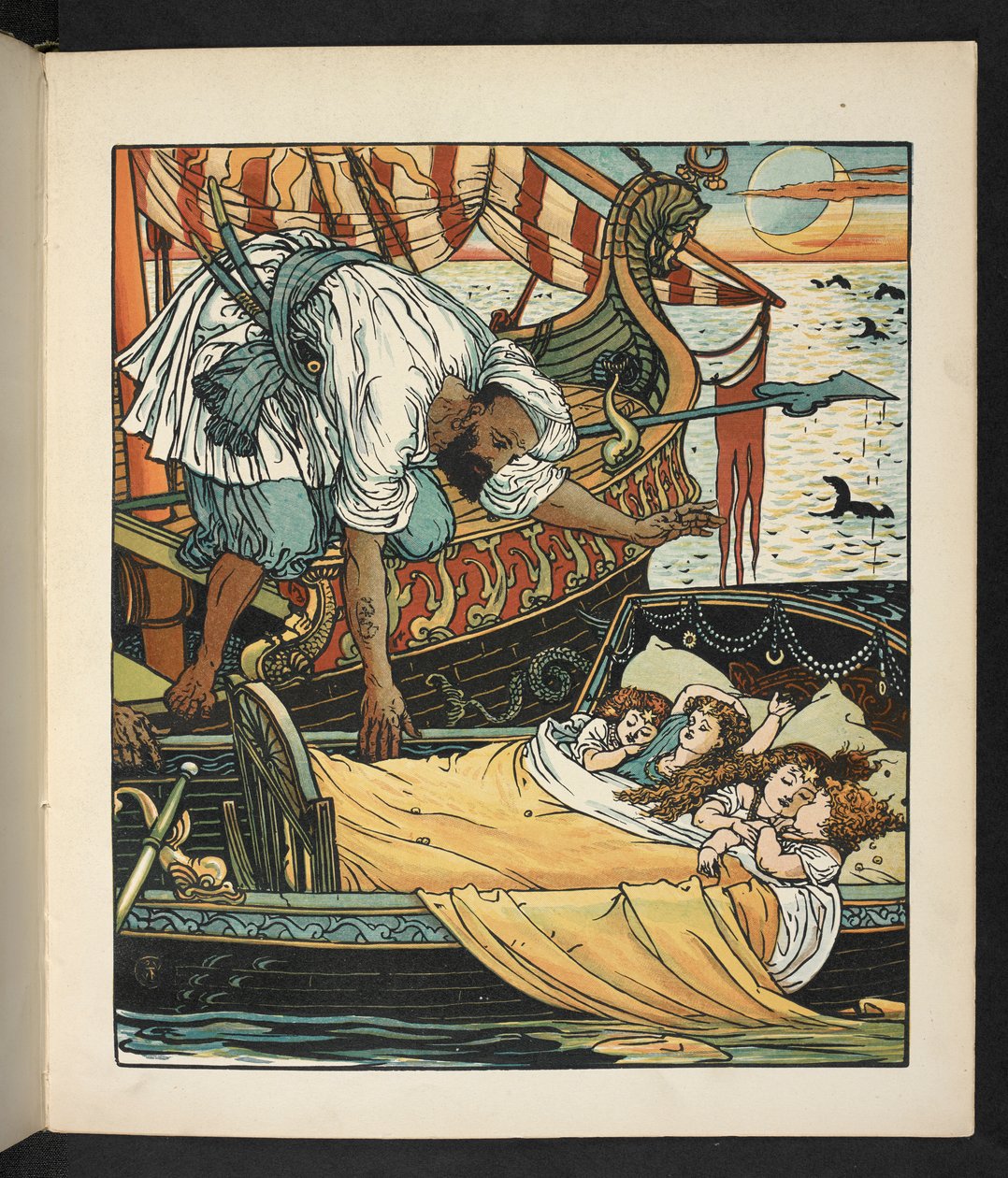 Ilustracja do opowiadania, Księżniczka Belle étoile. autorstwa Walter Crane