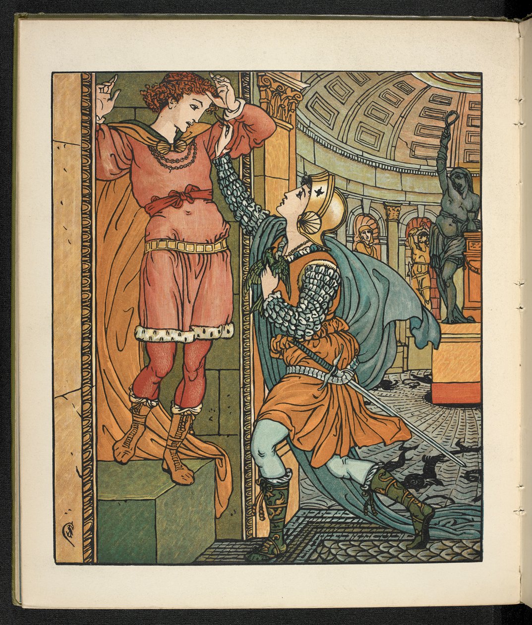 Ilustracja do opowiadania, Księżniczka Belle étoile. autorstwa Walter Crane