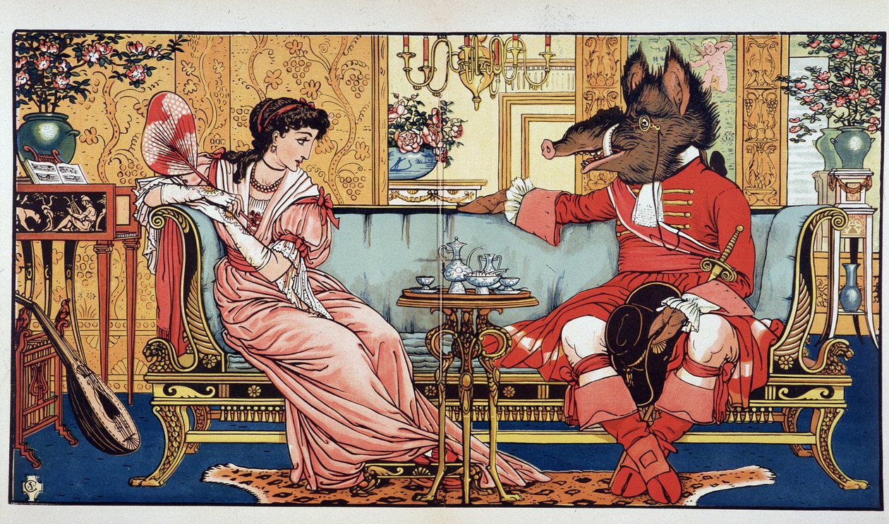 Piękna i Bestia - chory. autorstwa Waltera Crane .a autorstwa Walter Crane