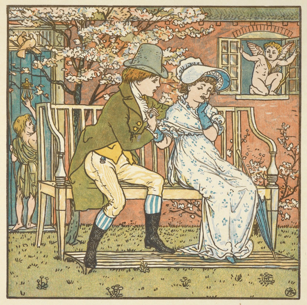 „Mały człowiek i pokojówka”. autorstwa Walter Crane
