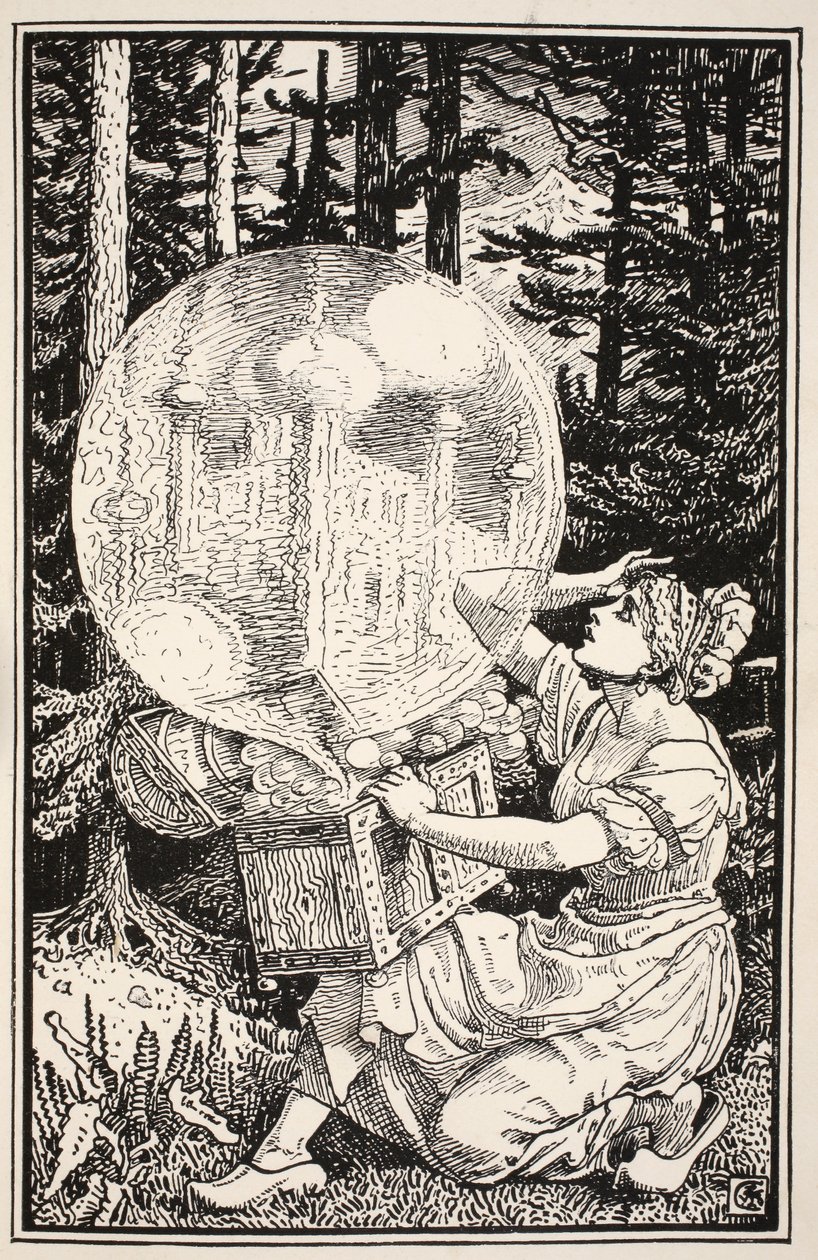 Wyskoczyła szklana kopuła jak bańka mydlana, unosząca się w powietrze, ilustracja z „Pani Burton Harrison