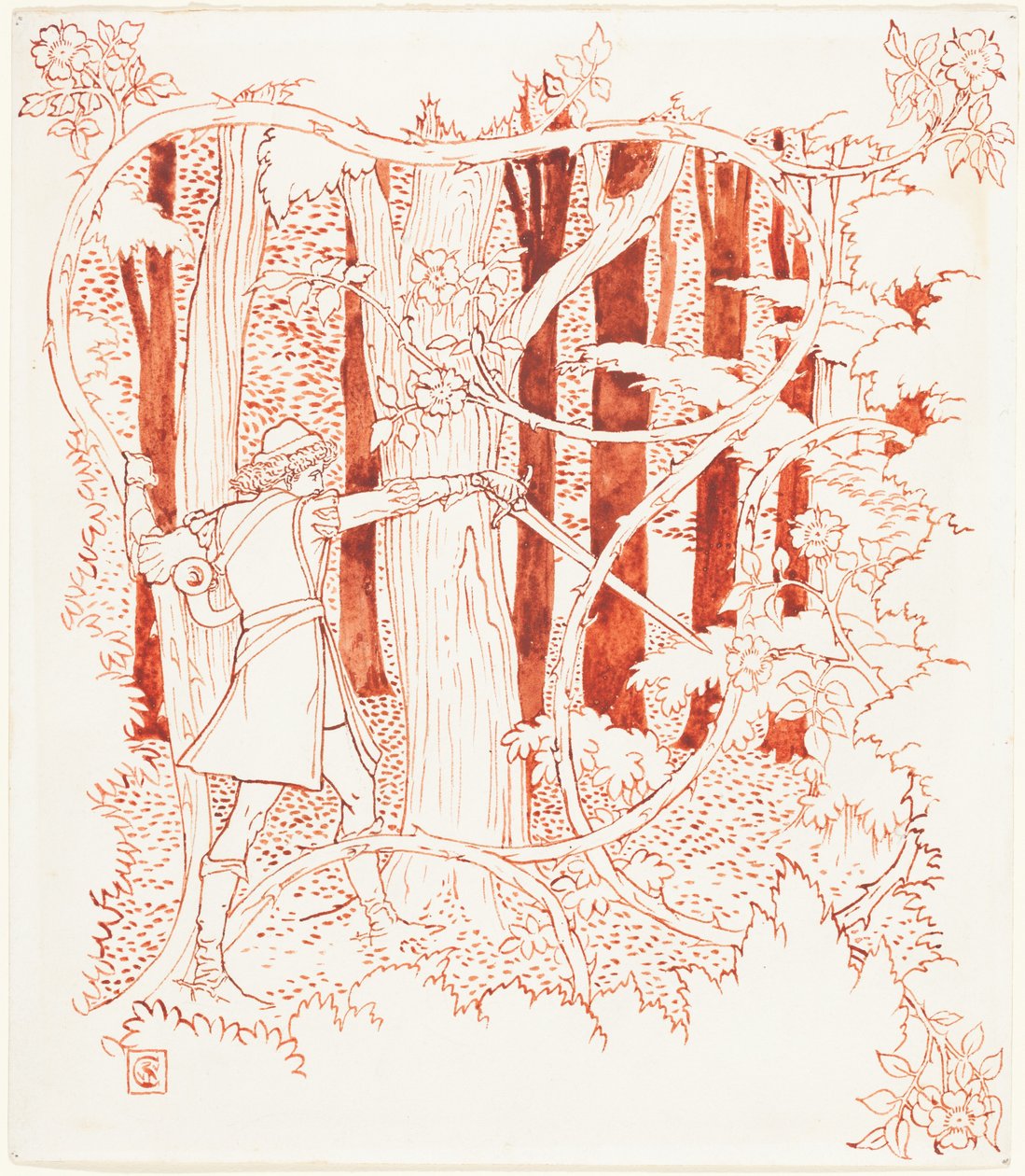 Prinz Charming im Wald autorstwa Walter Crane