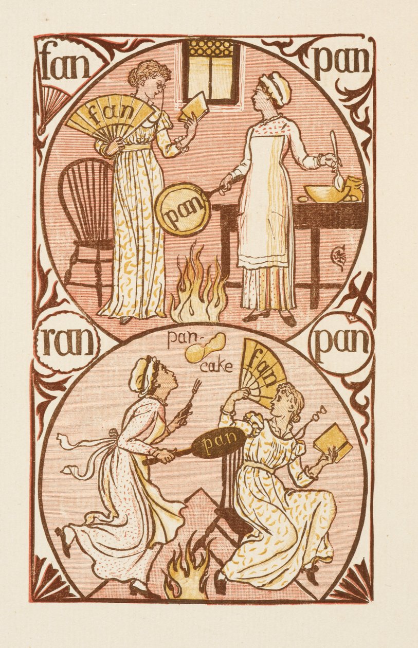 Rymowanie wyrazów kończących się na literę N. Złoty elementarz autorstwa Walter Crane