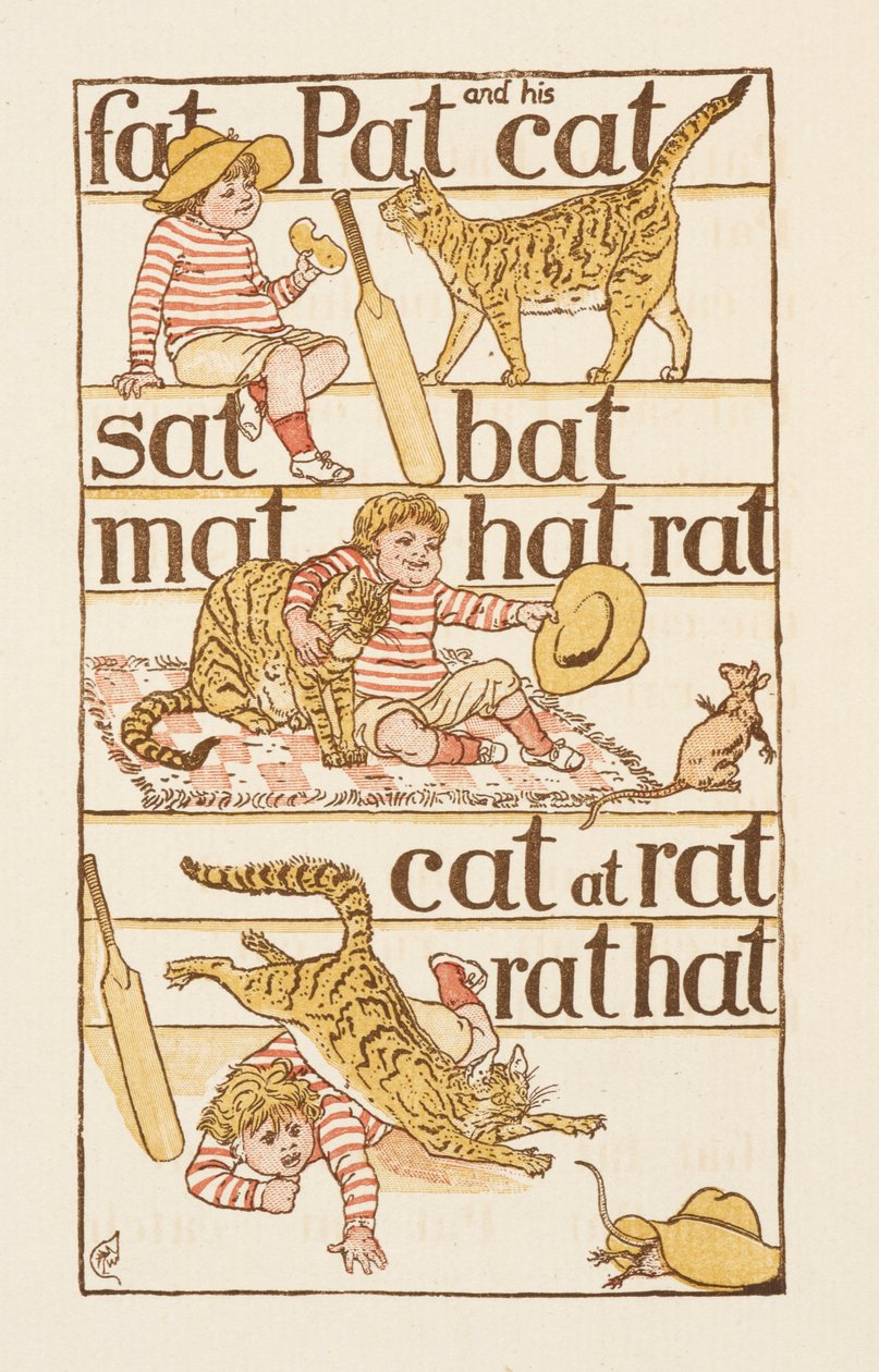 Wyrazy kończące się na literę T. Złoty elementarz. autorstwa Walter Crane