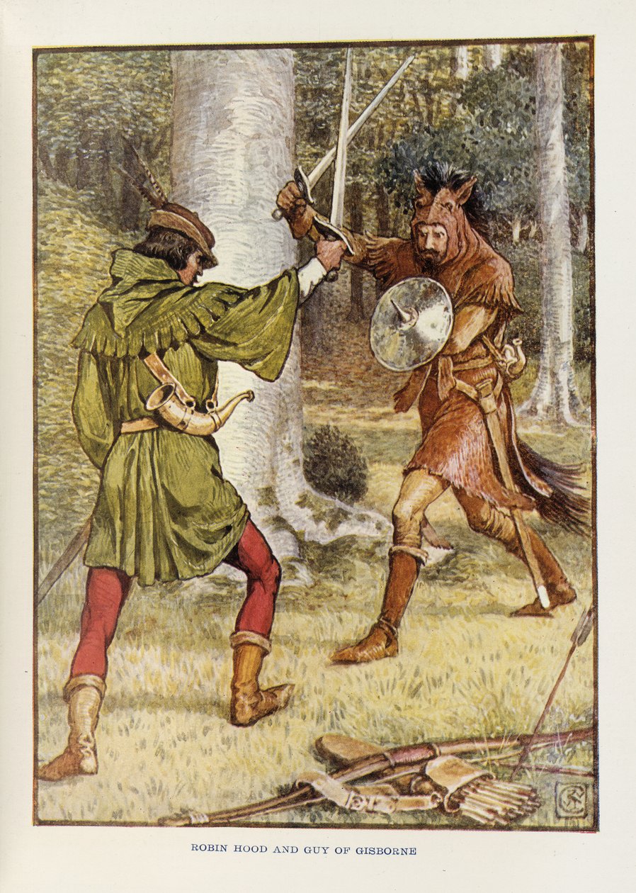 Robin Hood i Facet z Gisborne autorstwa Walter Crane