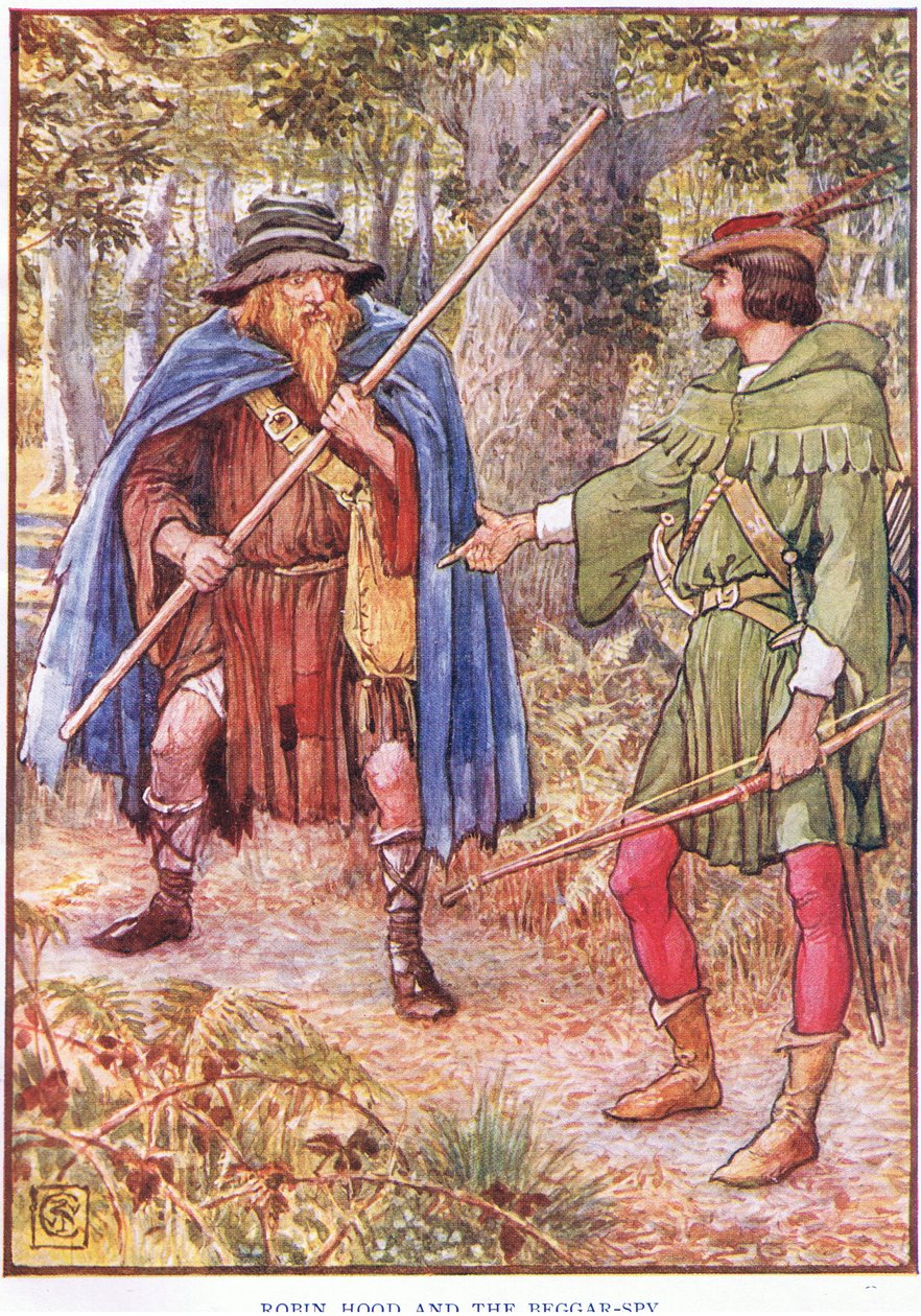 Robin Hood i żebrak, ok. 1920 autorstwa Walter Crane