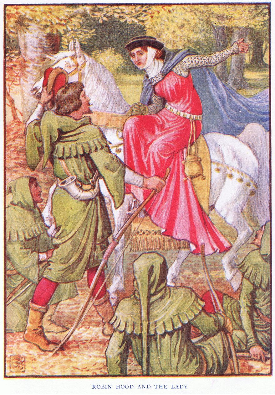 Robin Hood i pani, ok. 1920 autorstwa Walter Crane