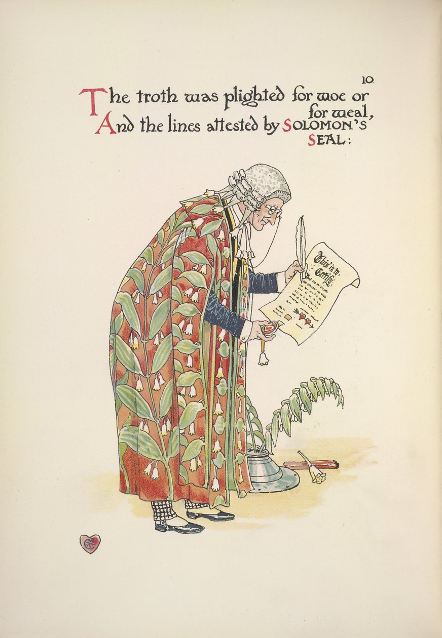 Pieczętowanie aktu ślubu autorstwa Walter Crane