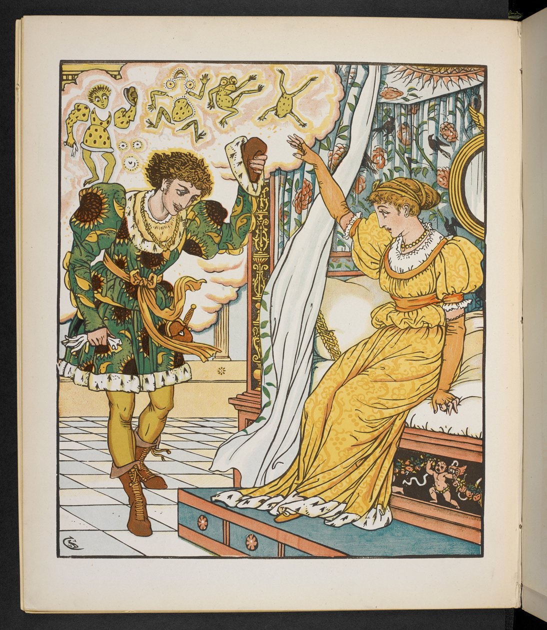 „Córka króla i żaba” Jakoba i Wilhelma Grimmów (litografia) autorstwa Walter Crane