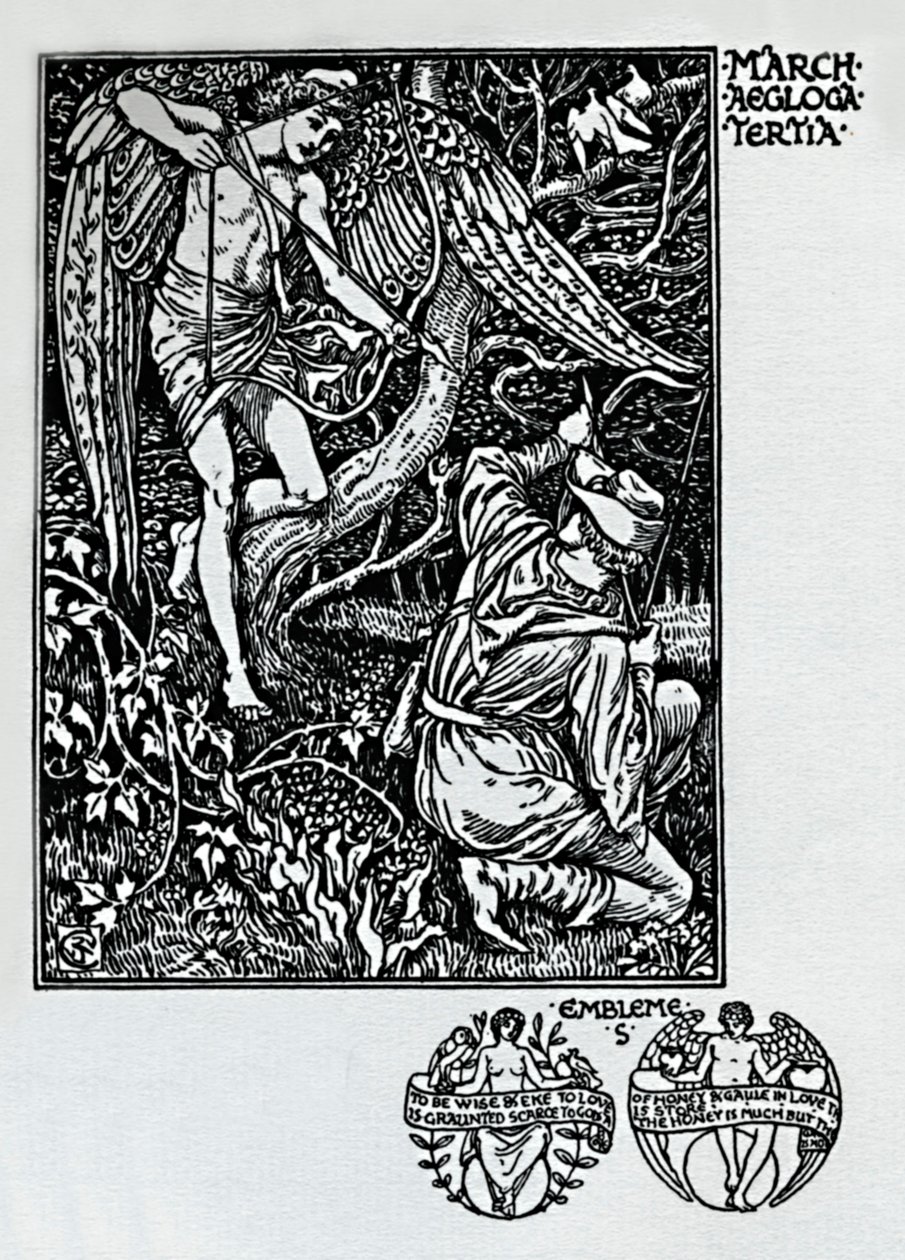 Kalendarz pasterzy - marzec 1898, 1923 autorstwa Walter Crane