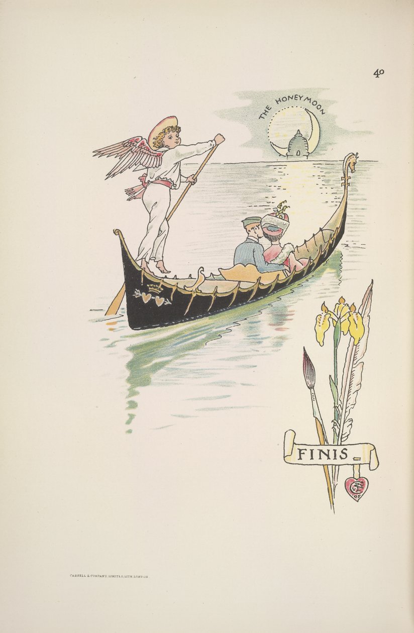 Miesiąc miodowy. Para w gondoli autorstwa Walter Crane