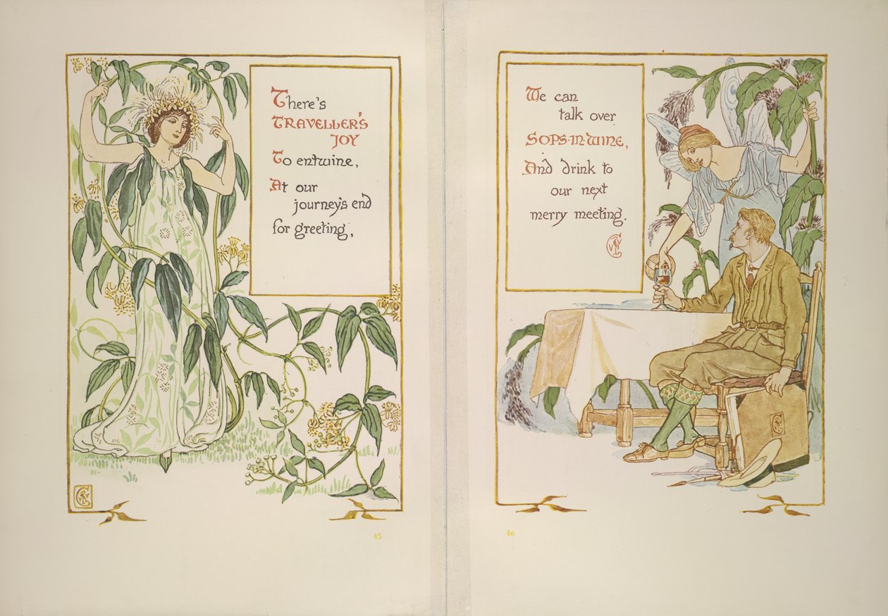 Radość podróżnika i soki w winie autorstwa Walter Crane