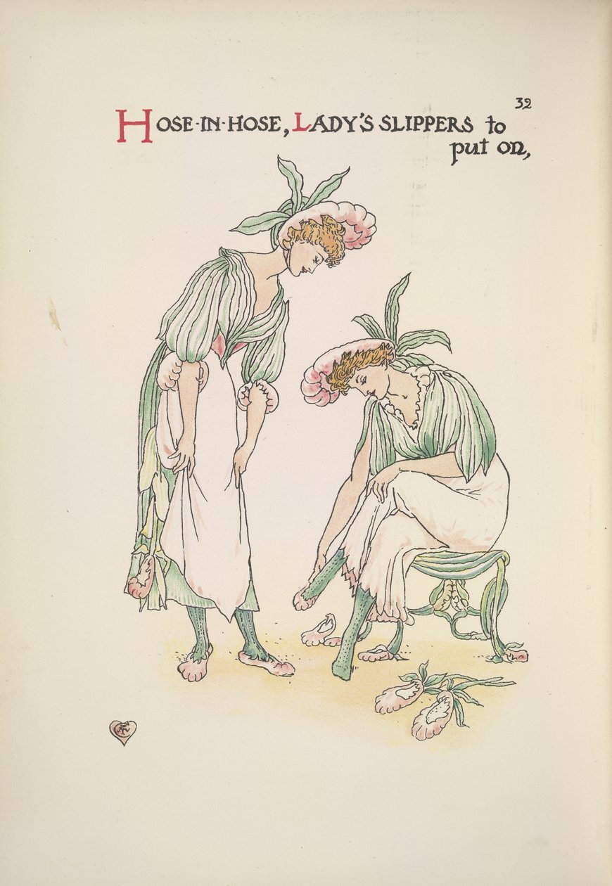 Dwie panie zakładające kapcie autorstwa Walter Crane