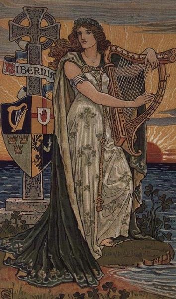 United Ireland, Kalendarz na rok 1897, wykonany dla Royal Ulster Works, Belfast autorstwa Walter Crane