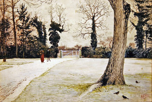 Farma cisów, farma Brundish, Suffolk autorstwa Walter Crane