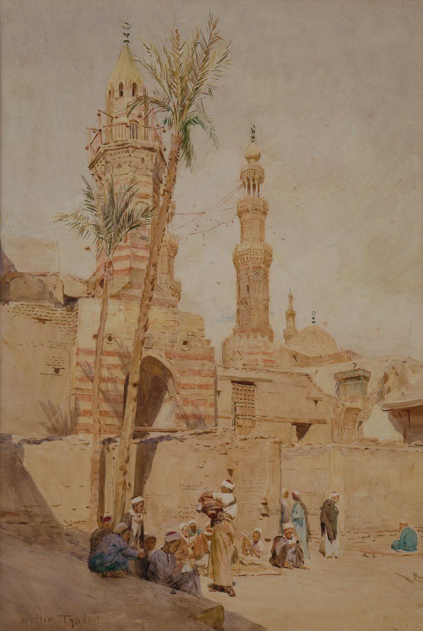 Arabska scena uliczna, Kair (akwarela) autorstwa Walter Frederick Roofe Tyndale