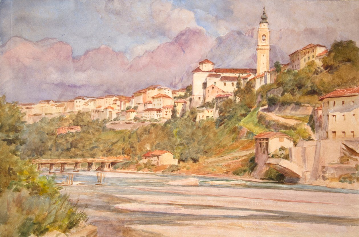 Belluno, Włochy 1925 (akwarela) autorstwa Walter Frederick Roofe Tyndale