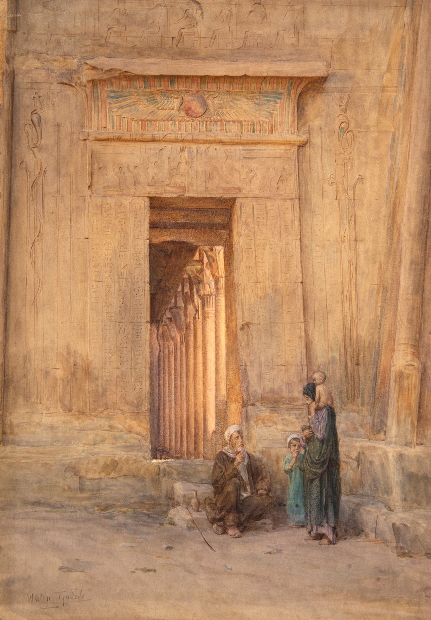 Drzwi w świątyni Izydy (akwarela) autorstwa Walter Frederick Roofe Tyndale