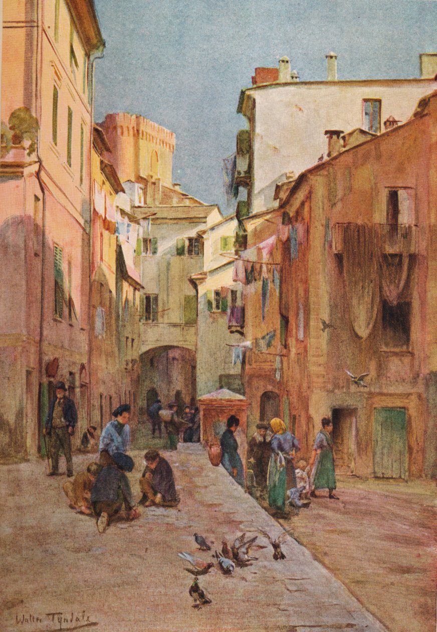 Piazza, Sestri Levante, c1910, 1912 autorstwa Walter Frederick Roofe Tyndale