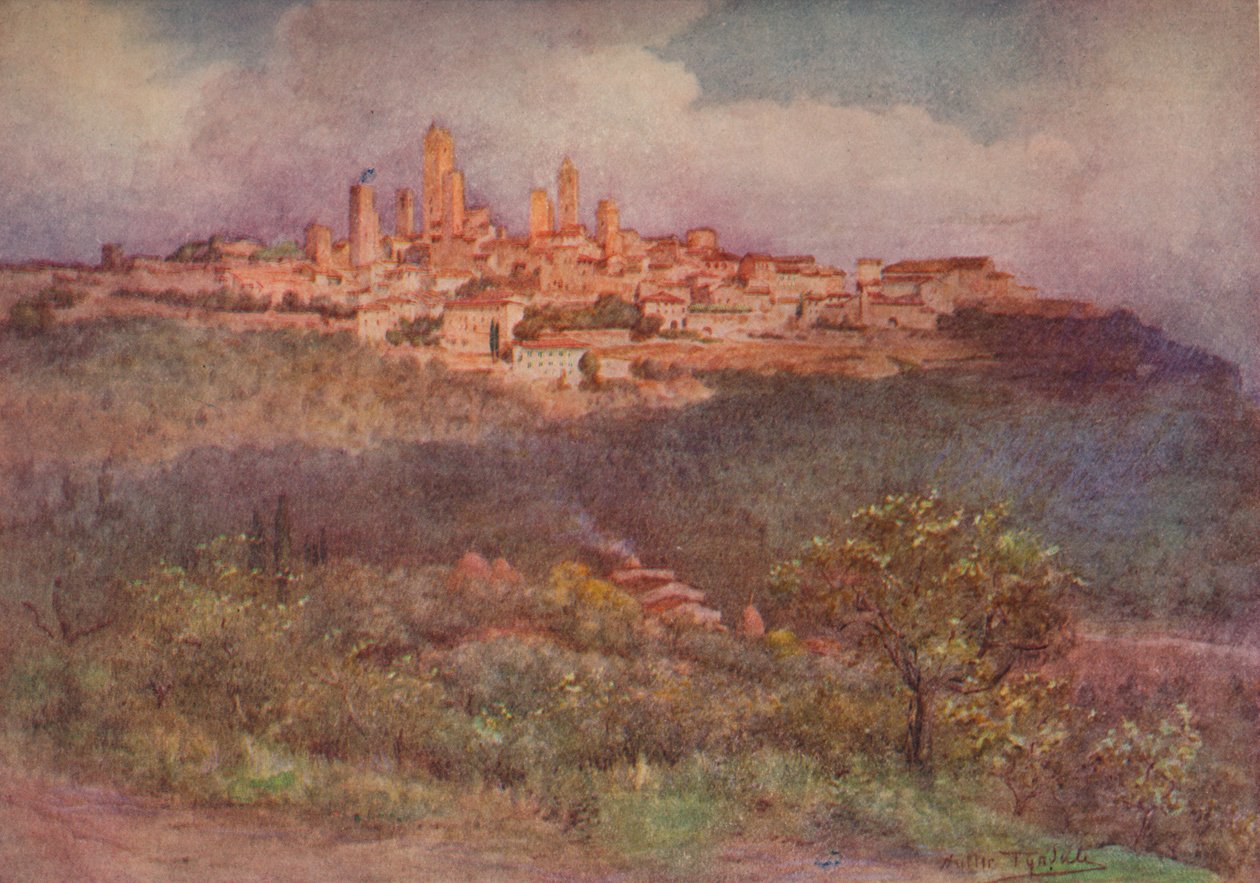 San Gimignano z Val Delsa, ok. 1900 1913 r autorstwa Walter Frederick Roofe Tyndale