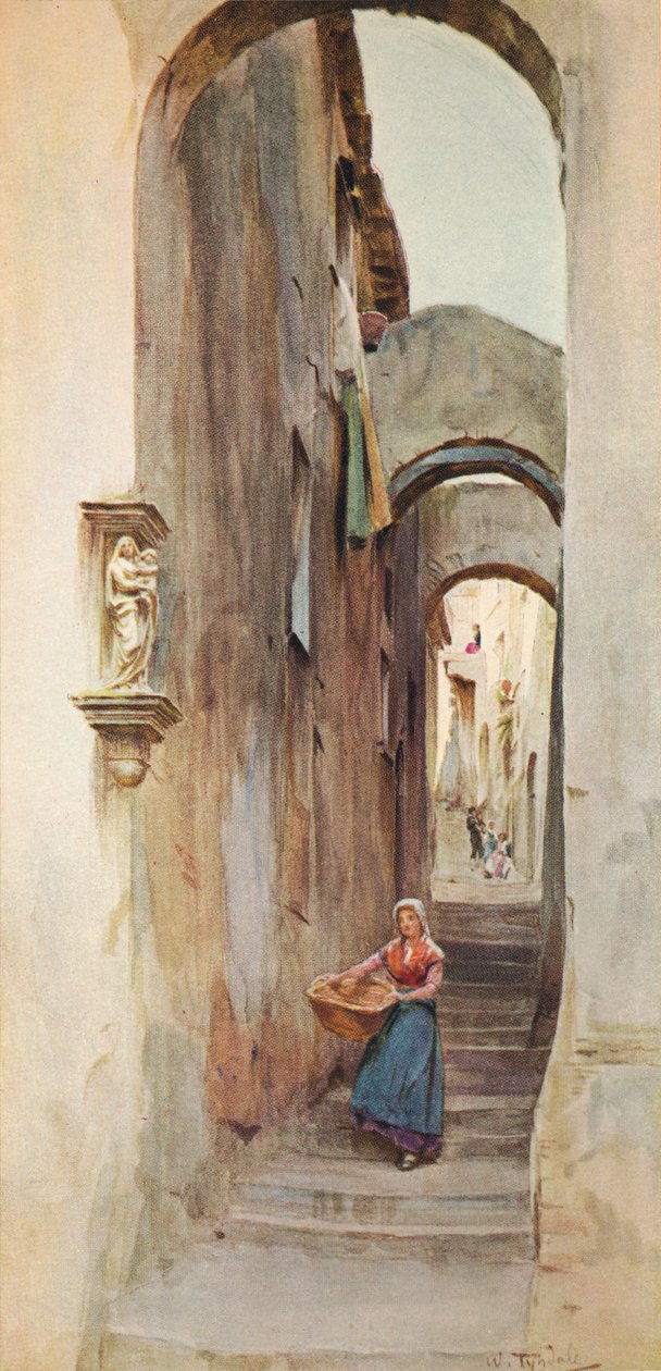 Ulica w Cervo San Bartolommeo, c1910, 1912 autorstwa Walter Frederick Roofe Tyndale