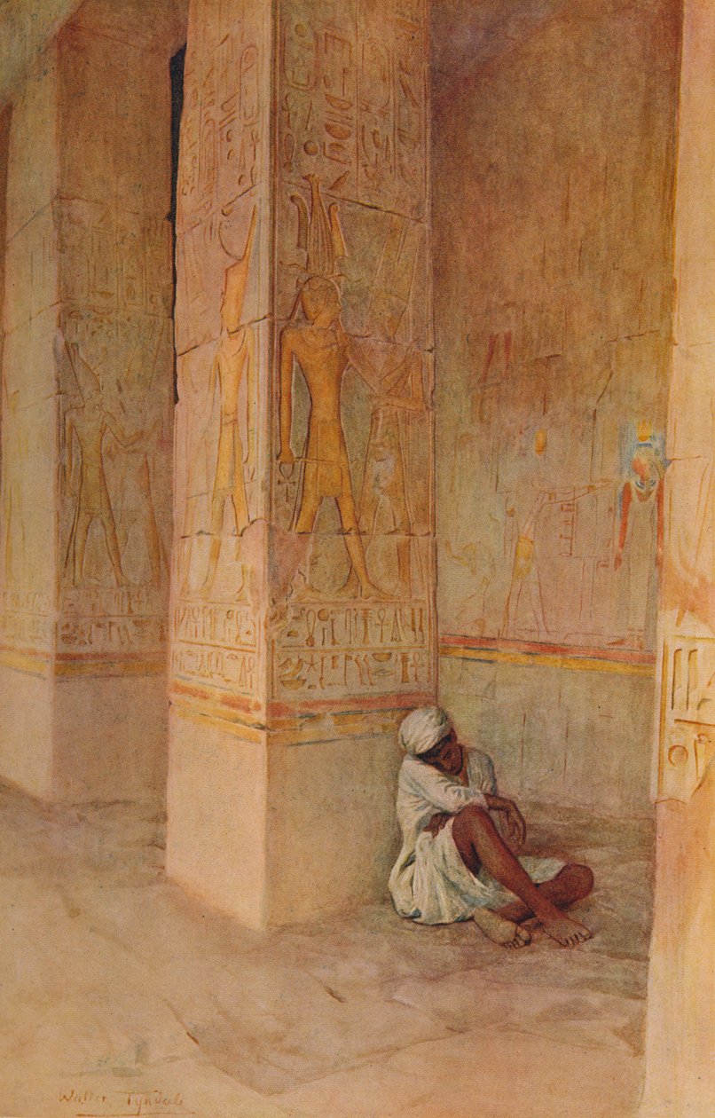 Kolumnada Narodzin w Świątyni Hatszepsut, ok. 1905, 1912 r. autorstwa Walter Frederick Roofe Tyndale