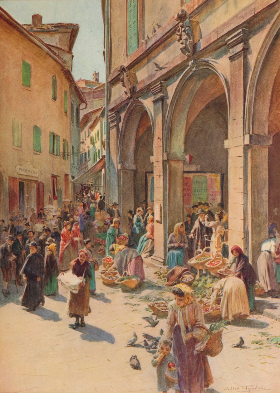 Rynek w Montepulciano, ok. 1900 1913 autorstwa Walter Frederick Roofe Tyndale