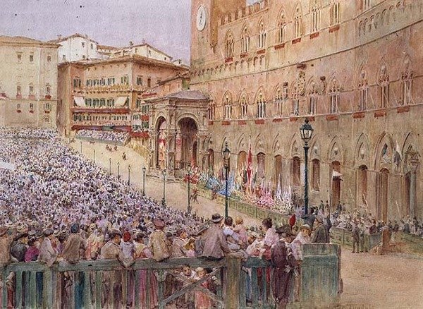 Palio, Siena (akwarela) autorstwa Walter Frederick Roofe Tyndale