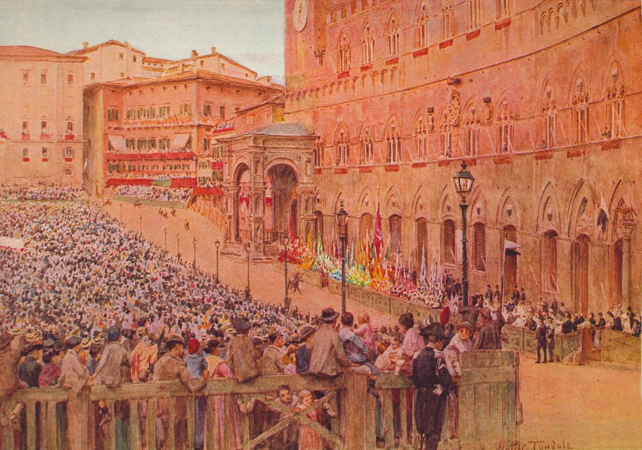 Palio ze Sieny, ok. 1900 1913 autorstwa Walter Frederick Roofe Tyndale