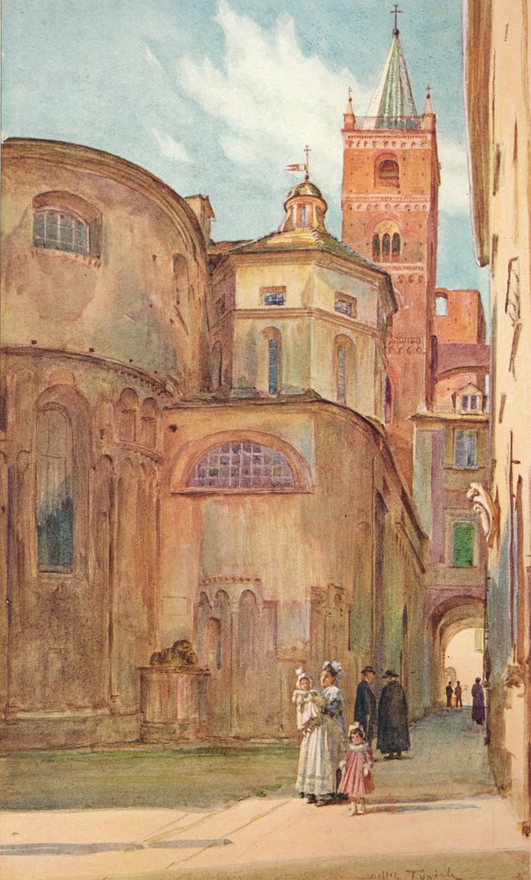 Kościół romański w Albenga, ok. 1910, 1912 r. autorstwa Walter Frederick Roofe Tyndale