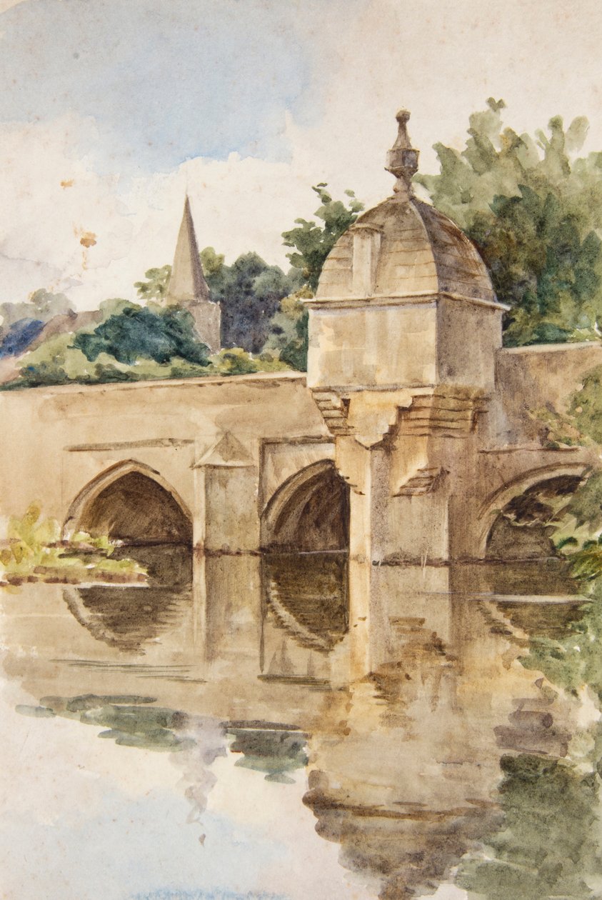 Most miejski w Bradford-on-Avon (akwarela) autorstwa Walter Frederick Roofe Tyndale
