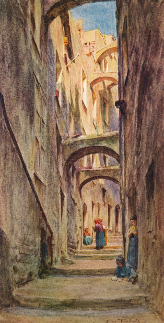 Vicolo della Provvidenza, San Remo, ok. 1910, 1912 autorstwa Walter Frederick Roofe Tyndale